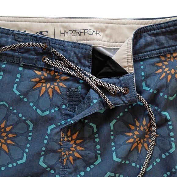 O'Neil Hyperfreak Men's Size 29 Aztec Swim Beach Surfing Board Shorts Drawstring - Picture 5 of 10